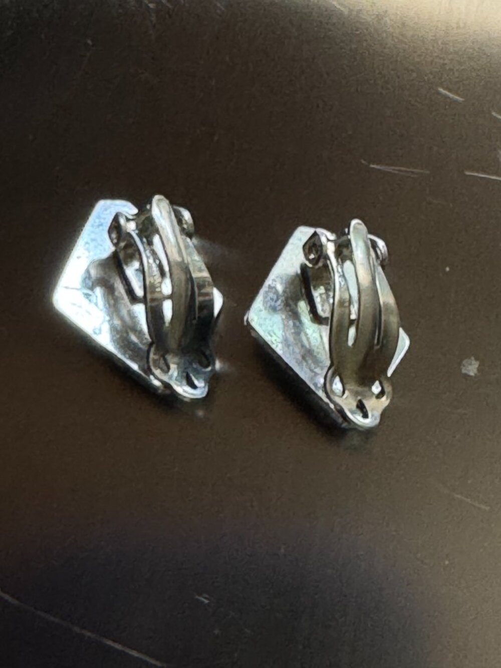 Vintage Sterling and Turquoise Clip-on Earrings Southwest Style - Picture 3 of 8
